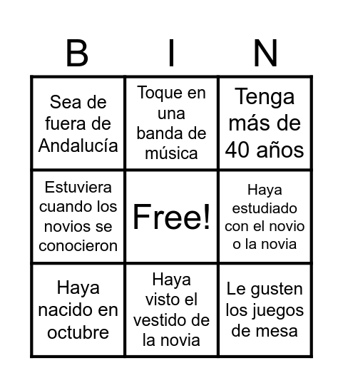 Encuentra a alguien que... Bingo Card