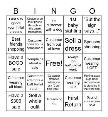 Saturday 2024 Bingo Card