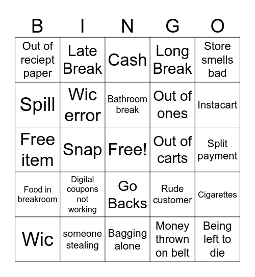Kroger Bingo Card