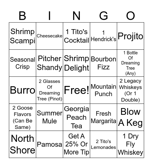 Selkirk Bingo Card