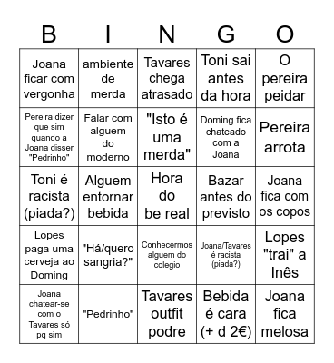 Bingo do Arraial Bingo Card