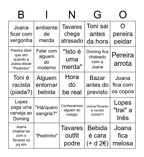 Bingo do Arraial Bingo Card