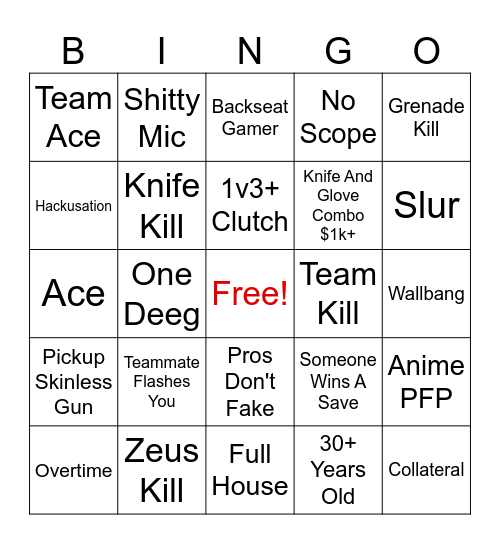 Cs Bingo Card