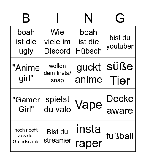 Ome Bingo Card