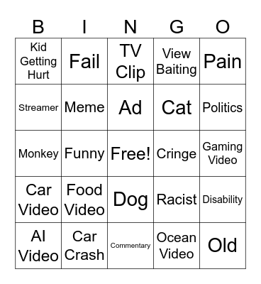 Instagram Reel Bingo Card