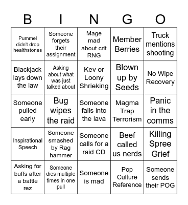Rag Prog Bingo Card