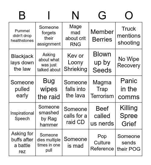 Rag Prog Bingo Card