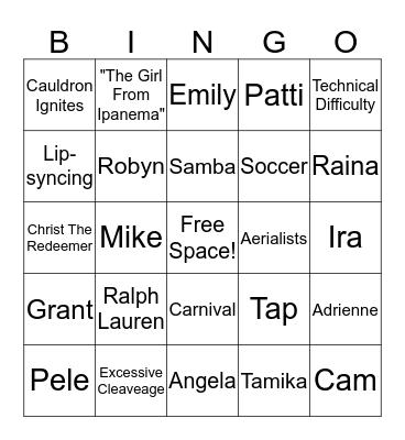 Opening Ceremony Bingo! Bingo Card