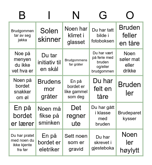 ❤ Hanne Sofie og Knut Olav ❤ Bingo Card