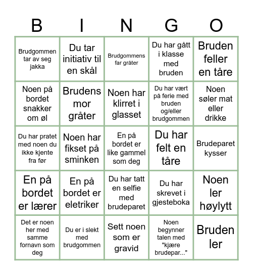 ❤ Hanne Sofie og Knut Olav ❤ Bingo Card