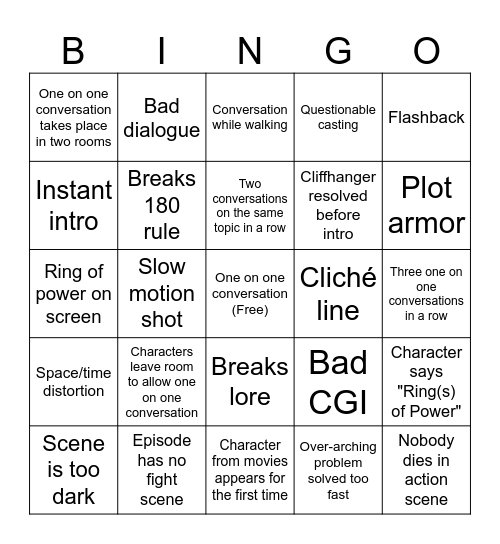 🅱ings of Power Bingo Card