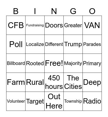 House Caucus Bingo Card