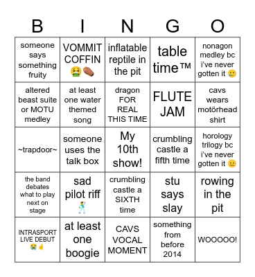 king glizzy and the glizzy glizzy Bingo Card