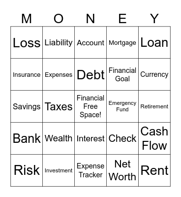 Money Bingo Card