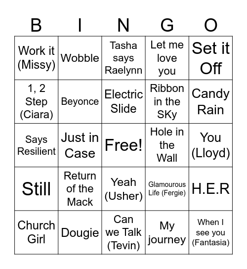 Tasha's 50th BIrthday Bingo Card