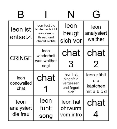 Leon Walther Bingo Card