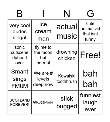 Smant Mediashare Bingo Board Bingo Card