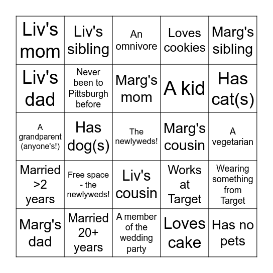 Mingle Bingo Card