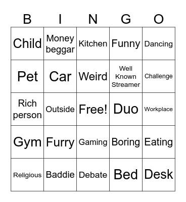 Tik Tok Live Bingo Card