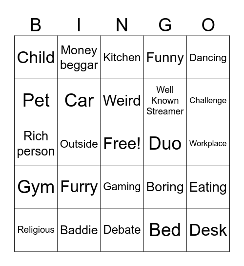Tik Tok Live Bingo Card