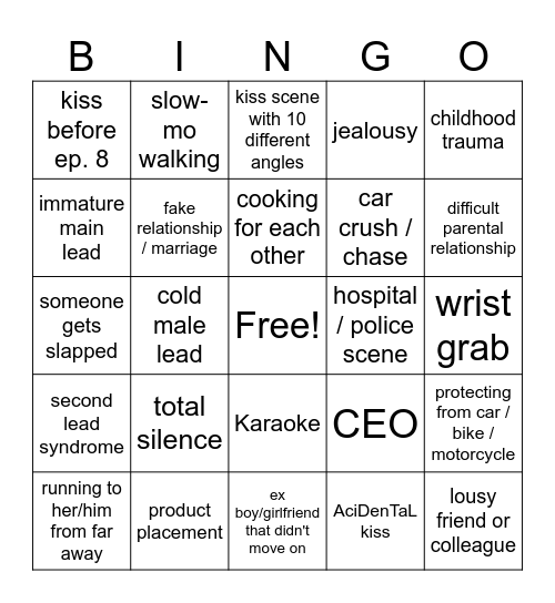 drama bingo Card