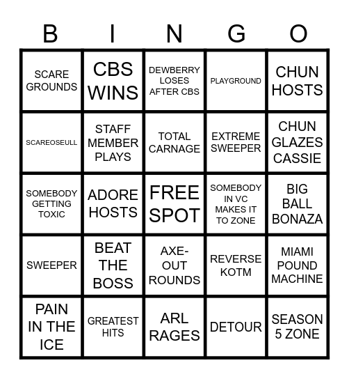 MINI WHATEVER BINGO Card