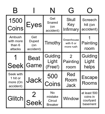 Doors Floor 1 Bingo Card