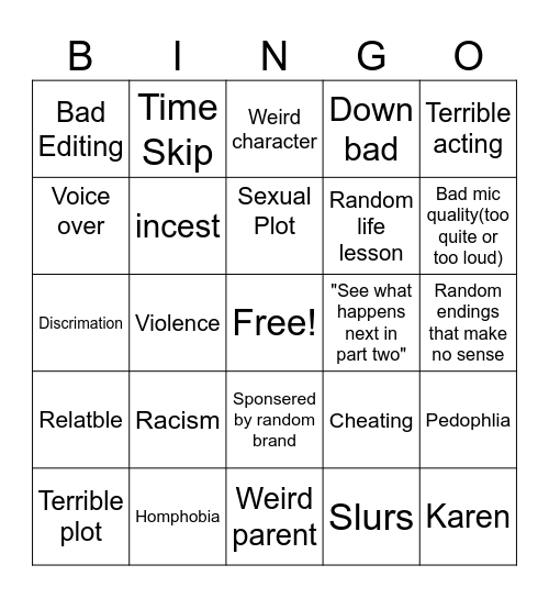 Tommorow's Teaching Bingo Card