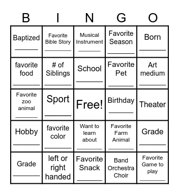 Bingo Card
