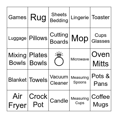 Lexi's Bridal Shower Bingo Card