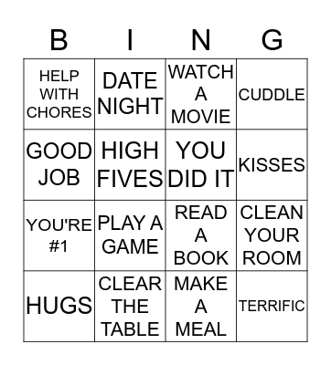 FIVE LOVE LANGUAGES Bingo Card