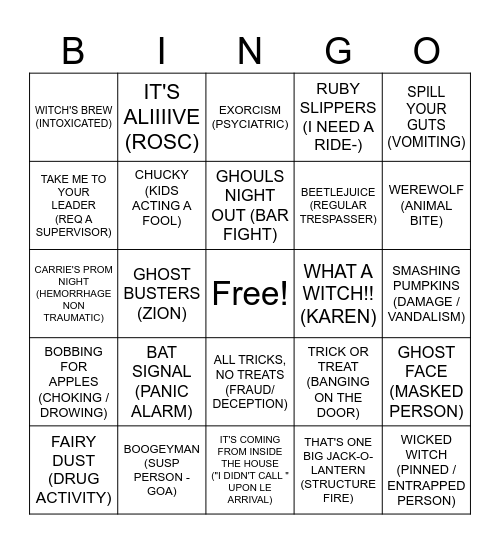 SPOOKY BINGO Card