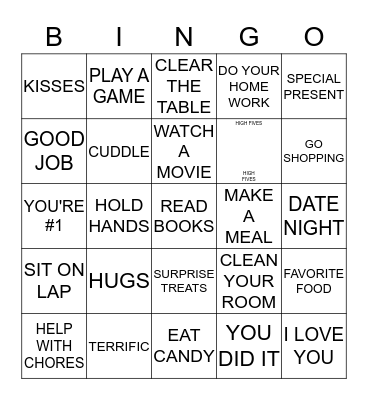 FIVE LOVE LANGUAGES Bingo Card