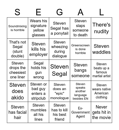 Segal Film Bingo Card