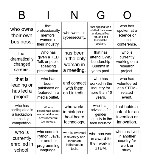 FIND SOMEONE... Bingo Card