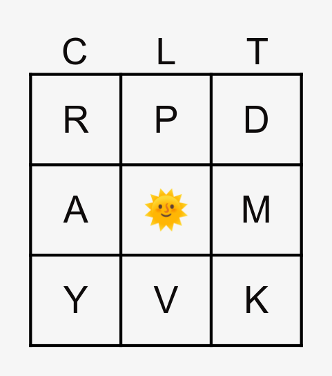 Bingo Alfabeto Bingo Card