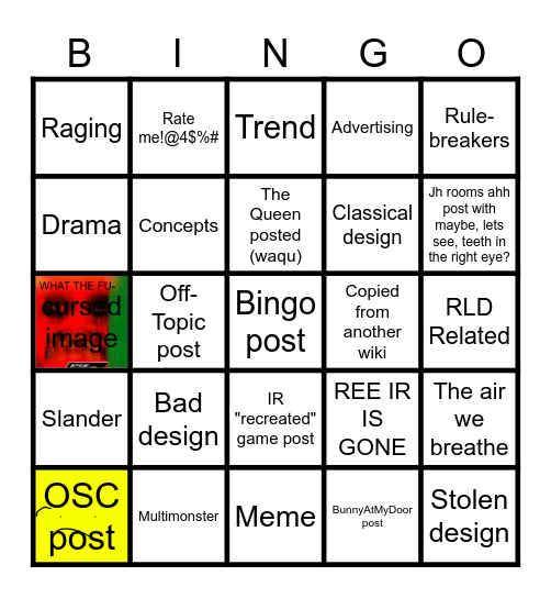 Interminable Rooms Wiki Bingo Card