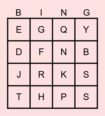 ALPHABET BINGO Card