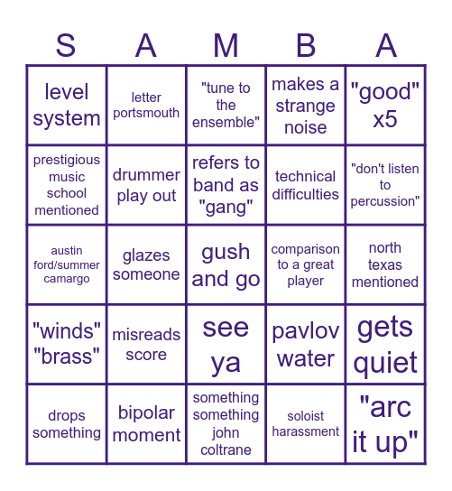 GREG HALL BINGO Card