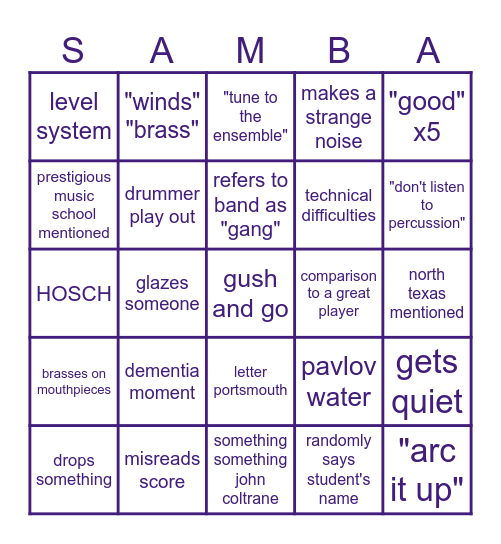 GREG HALL BINGO Card