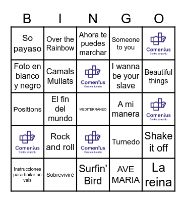 Bingo Musical Bingo Card