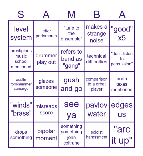 GREG HALL BINGO Card