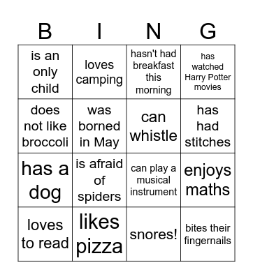 Find someone who... Bingo Card