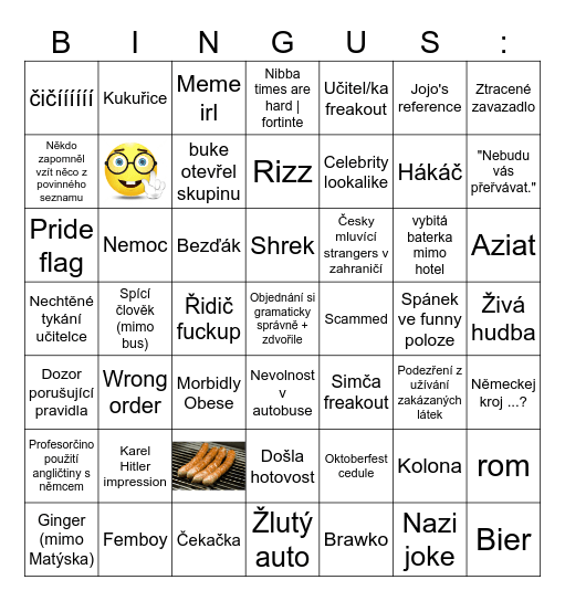 BINGO Německo 16. 9. 2024 Bingo Card