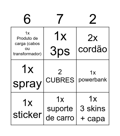 Linha Ícaro Bingo Card