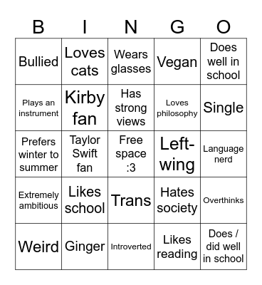 Matteo Bingo Card