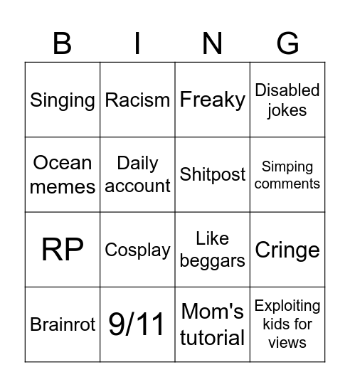 Reels bingo Card