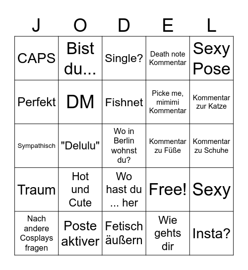 SGJ Bingo Card