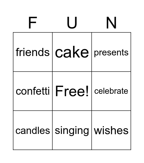 Happy Birthday! Bingo Card