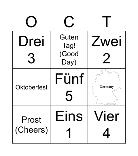 Oktoberfest Bingo Card